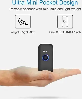 Eyoyo Mini Bluetooth Barcode Scanner, Wireless, for Windows, Android, iOS photo 5