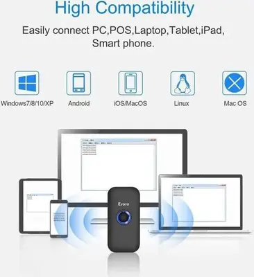 Eyoyo Mini Bluetooth Barcode Scanner, Wireless, for Windows, Android, iOS photo 6