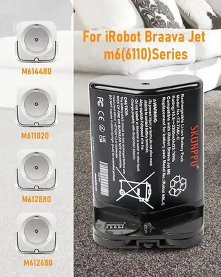 10.8V 2.2Ah Battery for iRobot Braava Jet M6 Series photo 7