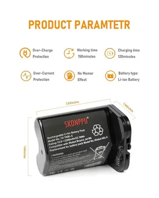 10.8V 2.2Ah Battery for iRobot Braava Jet M6 Series photo 6