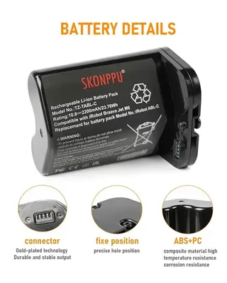 10.8V 2.2Ah Battery for iRobot Braava Jet M6 Series photo 5