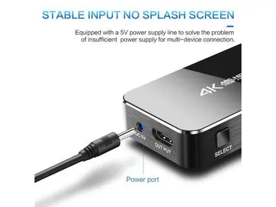 4K HDMI 2.0 Switch Splitter, 4-In 1-Out with Audio Extractor and ARC photo 4