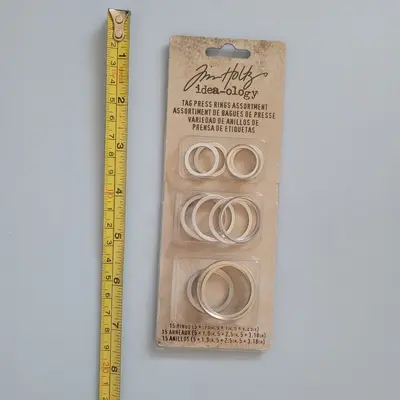Tim Holtz Tag Press Rings, Assorted, 15 per Pack (2 Packs) photo 2