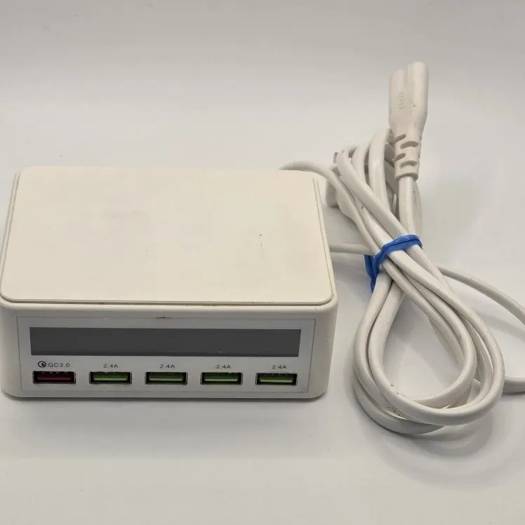 50W 5-Port USB Desktop Charging Station with LCD Display
