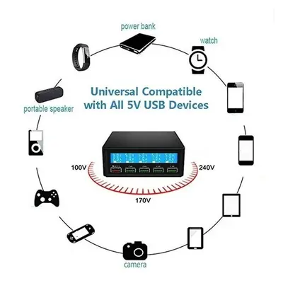 50W 5-Port USB Desktop Charging Station with LCD Display photo 5