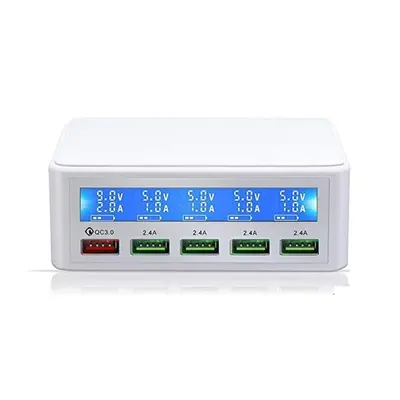 50W 5-Port USB Desktop Charging Station with LCD Display photo 4
