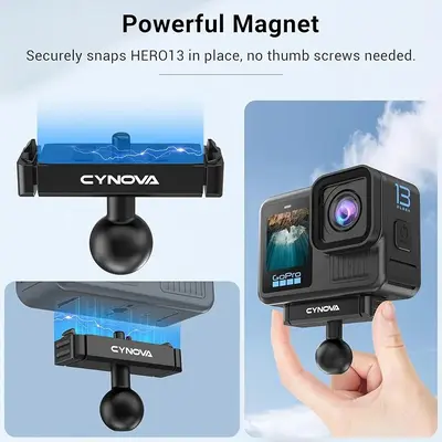 CYNOVA Magnetic Latch Ball Joint Mount for GoPro Hero 13 Black photo 3