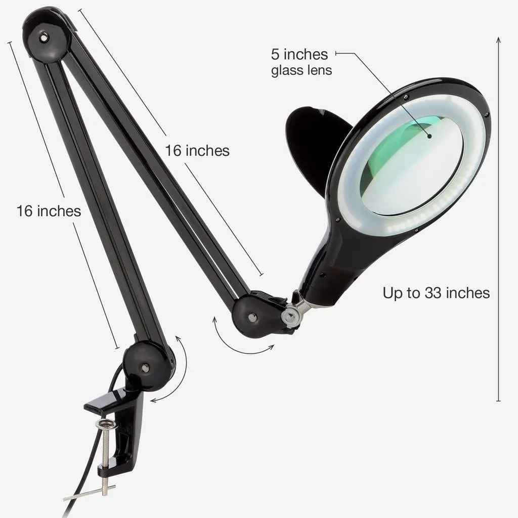 5-Diopter Magnifier Lamp with Bench Clamp