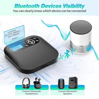Desobry Portable Rechargeable CD Player with Speakers, Bluetooth and FM photo 5