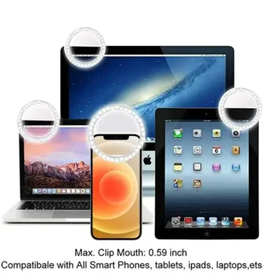 Rechargeable LED Phone Fill Ring Light for Video and Selfies photo 5