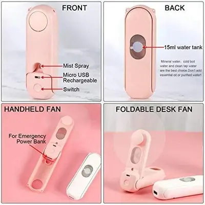 Personal Handheld 2-in-1 Fan with Water Mist Spray photo 5