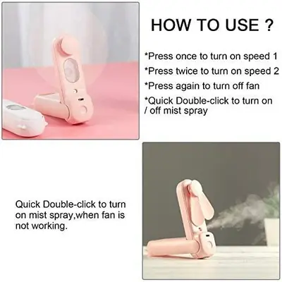 Personal Handheld 2-in-1 Fan with Water Mist Spray photo 6