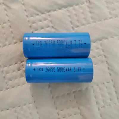 3.7V 5000mAh 26650 Li-Ion Rechargeable Flashlight Batteries, 2 Pieces