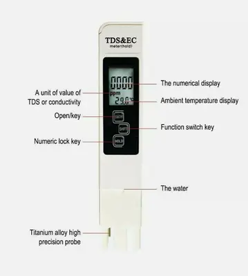 Digital TDS/EC Meter Tester Pen for Aquarium, Pool and Hydroponics photo 7