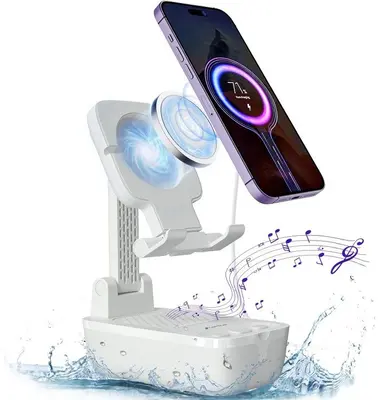Shower Phone Stand with Bluetooth Speaker, Anti-Slip photo 4