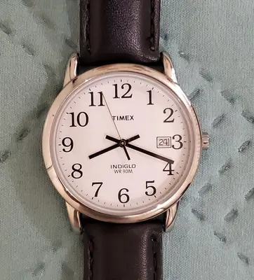 Timex Men's Easy Reader Date 38mm Watch, Black/Silver-Tone/White