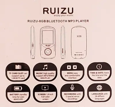 RUIZU X06 Bluetooth MP3 Player, 8GB, Voice Recorder and FM Radio photo 6