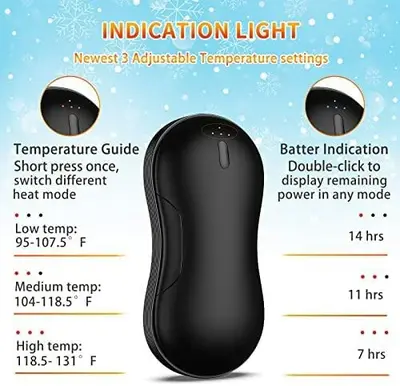Rechargeable USB Electric Hand Warmer, 9000mAh, Double-Sided photo 6