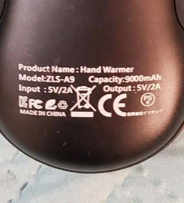 Rechargeable USB Electric Hand Warmer, 9000mAh, Double-Sided photo 3