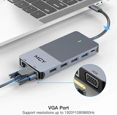 MCY 12-in-1 USB-C Triple Display Laptop Docking Station photo 5