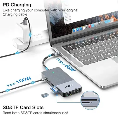 MCY 12-in-1 USB-C Triple Display Laptop Docking Station photo 6