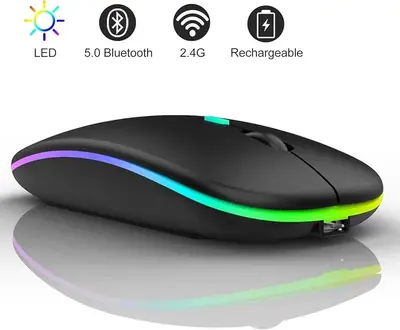 COO LED Slim Mouse, Bluetooth 5.1 and 2.4G, 3 Adjustable DPI photo 4