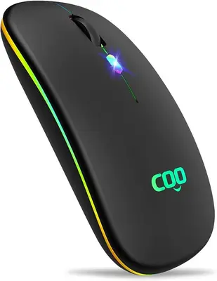 COO LED Slim Mouse, Bluetooth 5.1 and 2.4G, 3 Adjustable DPI photo 3