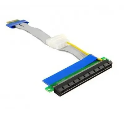 Vantacor PCIe 1x to 16x Riser Cable with Molex Power, 7.5 in