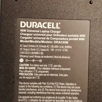 Duracell 90W 19V 4.7A Laptop Power Adapter for HP, 4.5mm Plug photo 3