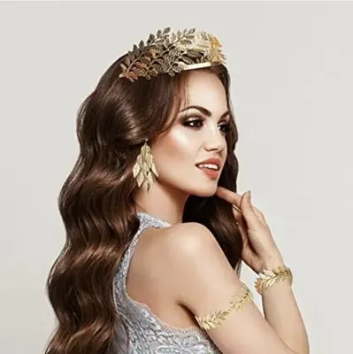 Gold Leaf Branch Upper Arm Cuff Bracelets, 2 Pieces photo 3