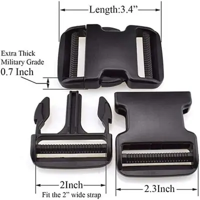Quick Side Release Buckle Clips, Heavy Duty Plastic, 4 Pieces photo 4