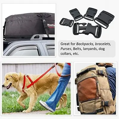 Quick Side Release Buckle Clips, Heavy Duty Plastic, 4 Pieces photo 5
