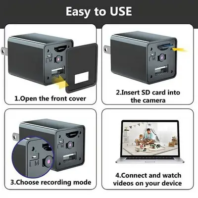 1080P Plug-In Charger Hidden Camera with Audio, Indoor Use photo 6
