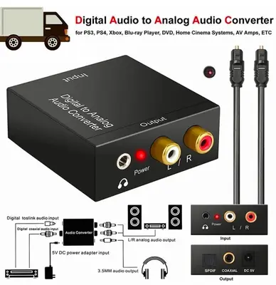 Optical/Coax Toslink Digital to Analog Audio Converter, RCA and 3.5 mm photo 7