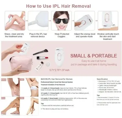 BAIVON Permanent IPL Hair Removal System for Women and Men photo 11