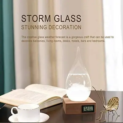 Storm Glass Weather Forecaster, Drop-Shaped Desktop Decor, 9 in photo 10