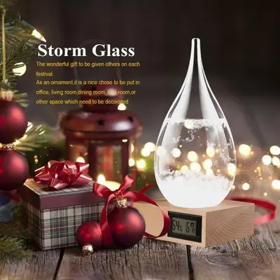 Storm Glass Weather Forecaster, Drop-Shaped Desktop Decor, 9 in photo 8