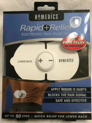 HoMedics HW-P105B Rapid Relief Electronic Pain Relief Pad, Lower Back