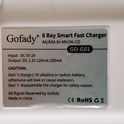 Gofady GO-G01 8-Bay Smart Fast Charger for AA/AAA Ni-MH/Ni-Cd photo 2