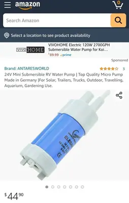 24V Mini Submersible RV Water Pump, Made in Germany photo 3