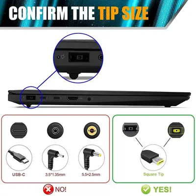 20V 6.75A 135W AC Adapter for Lenovo IdeaPad Y40-70, Y50-70 photo 3