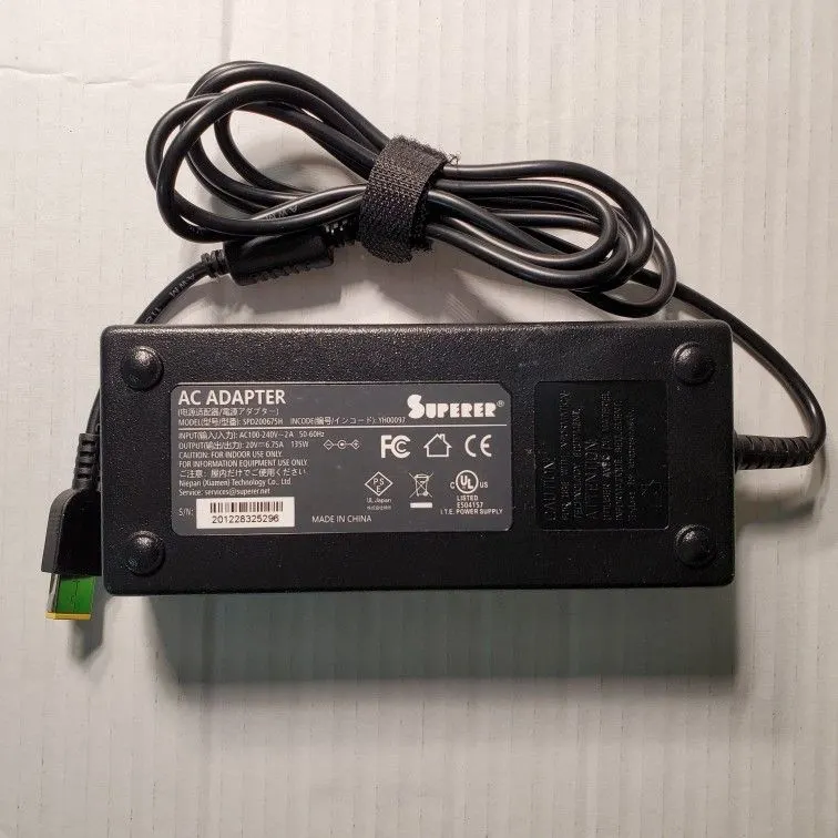 20V 6.75A 135W AC Adapter for Lenovo IdeaPad Y40-70, Y50-70