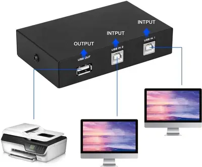 2-Port USB 2.0 Manual Printer Sharing Switch photo 3