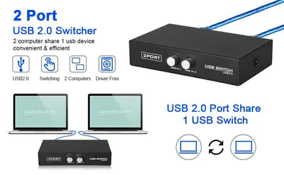 2-Port USB 2.0 Manual Printer Sharing Switch photo 7