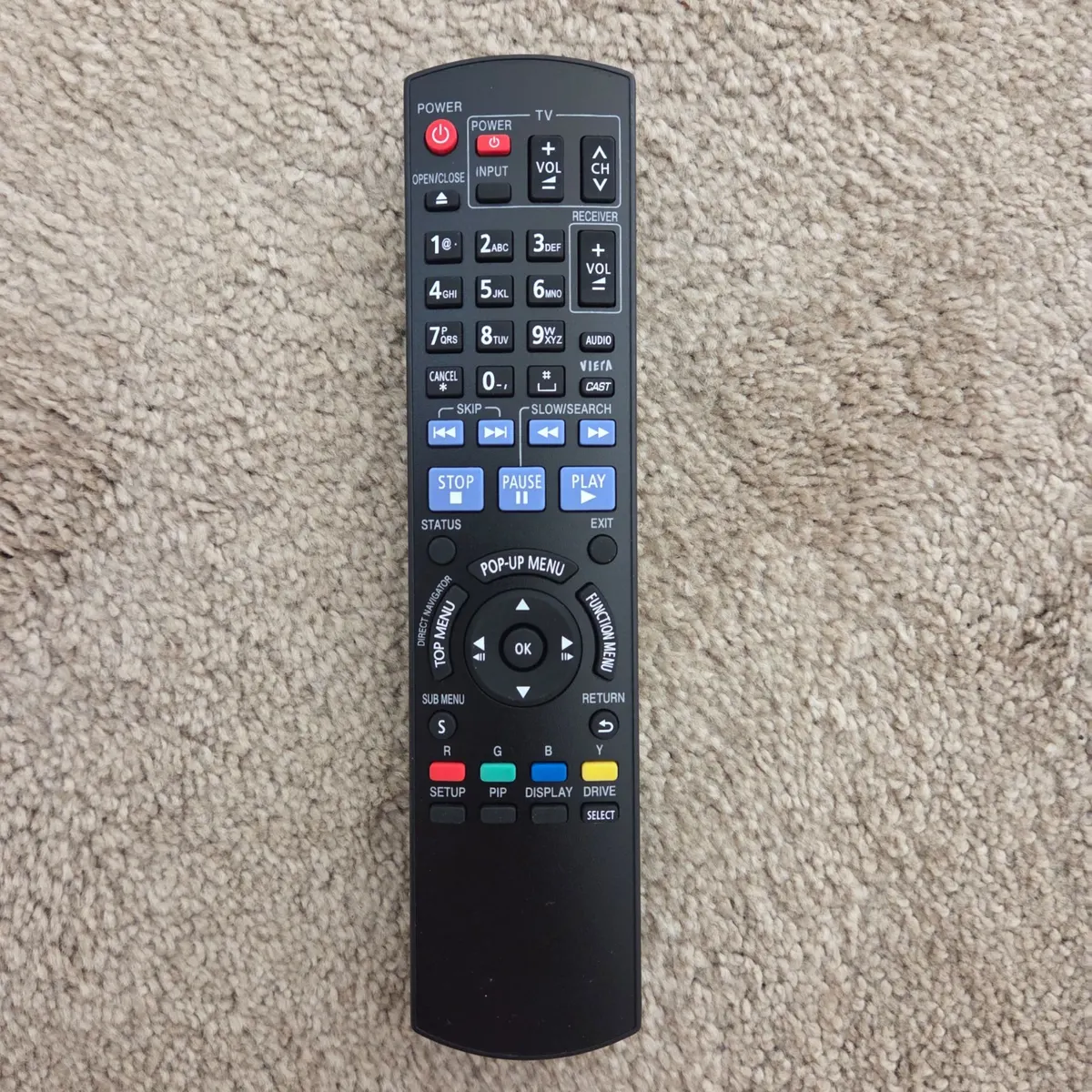 N2QAYB000378 Replacement Remote for Panasonic DMP-BD605 / BD60 Blu-ray