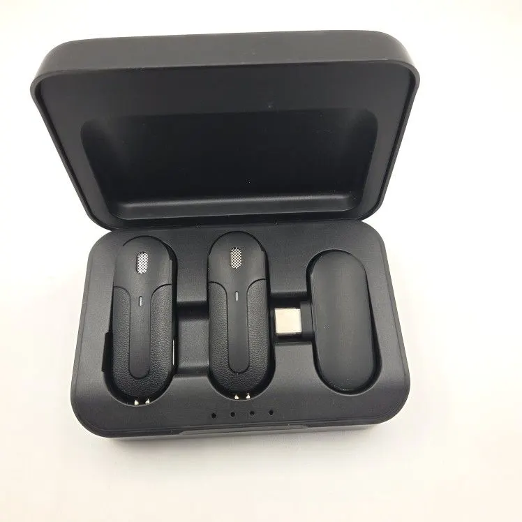 Dual Wireless Lavalier Microphones with Noise Reduction, USB-C/Lightning