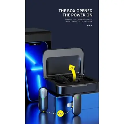 Dual Wireless Lavalier Microphones with Noise Reduction, USB-C/Lightning photo 9