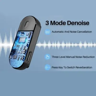 Dual Wireless Lavalier Microphones with Noise Reduction, USB-C/Lightning photo 3