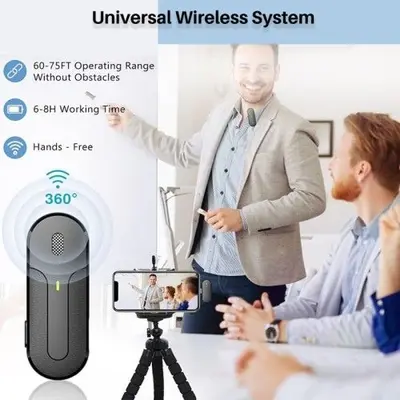 Dual Wireless Lavalier Microphones with Noise Reduction, USB-C/Lightning photo 6