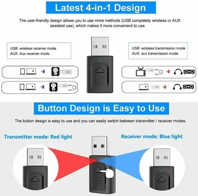 4-in-1 Bluetooth 5.0 Transmitter and Receiver Audio Adapter photo 4